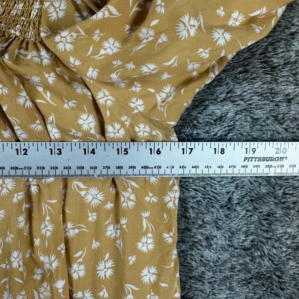 Billabong Blouse Women's Small Yellow & White Floral